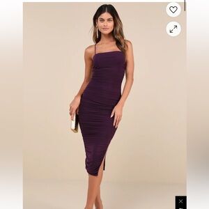 Elegant Purple Midi Dress- Lulu